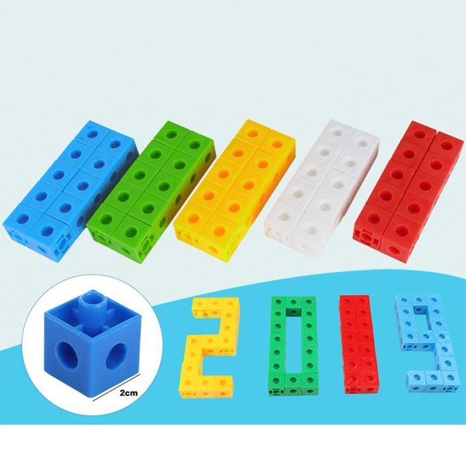 100pcs Learning Kids MathLink Cubes Homeschool Math Cubes Ages 5+