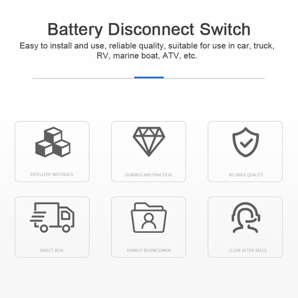 Battery Disconnect Switch with Lock-Out Plate Fixed Handle Isolator Replace 20247 Battery Doctor for Car Auto RV Marine Boat