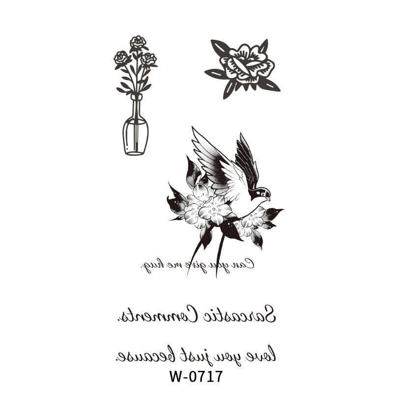 Bare Chip 1 Sheet Temporary Tattoo Sticker Bird Style