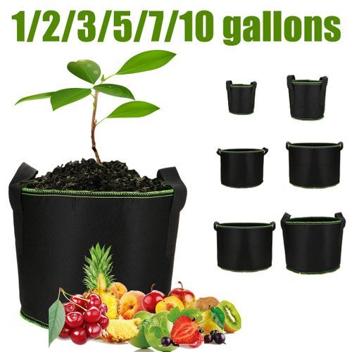 Fabric Raised Garden Bed Round Planting Container 10 Gallon
