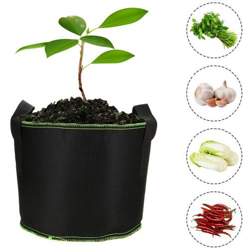 Fabric Raised Garden Bed Round Planting Container 10 Gallon