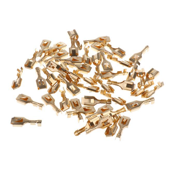 50X Female Spade Quick   Terminals 6.3mm Connector Non Insulated