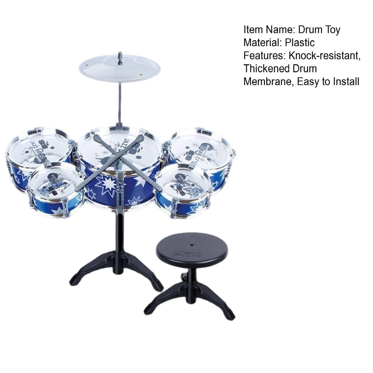 1 Set Jazz Drum Jazz Drum Instrument Toy Blue