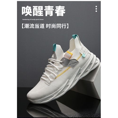 Men's Sports Shoes Running Shoes Lace-up Sports Casual Sports Shoes Fashion Breathable Shoes Shoes-White