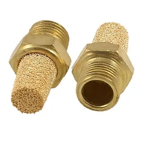 Male Thread Brass Pneumatic Valve Muffler Silencers - 3/8 -2 Pcs