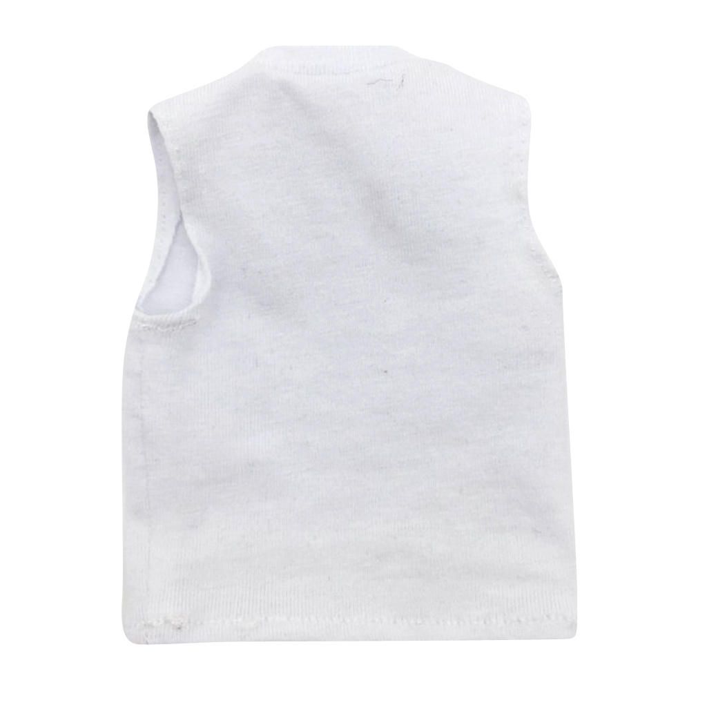 1/6 Men Undershirt Tank Top For 12 Inch  ,   Etc Male Bodies - White
