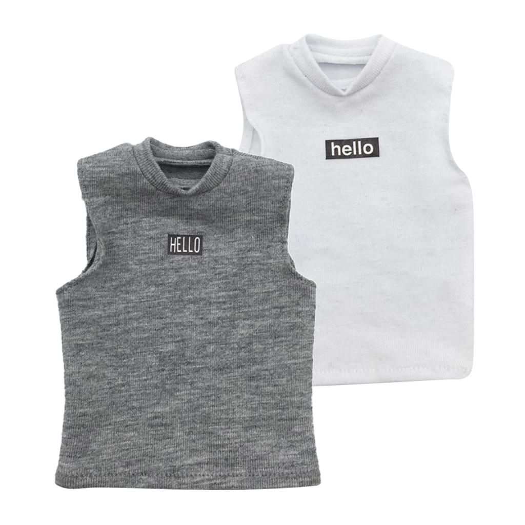1/6 Men Undershirt Tank Top For 12 Inch  ,   Etc Male Bodies - White