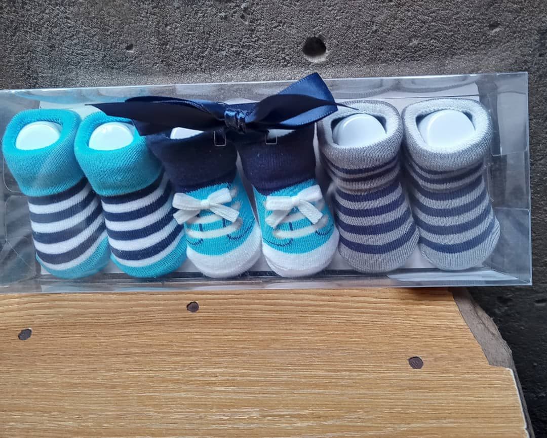 3 Pairs - Beautiful New Born Baby Boy Socks Shoe