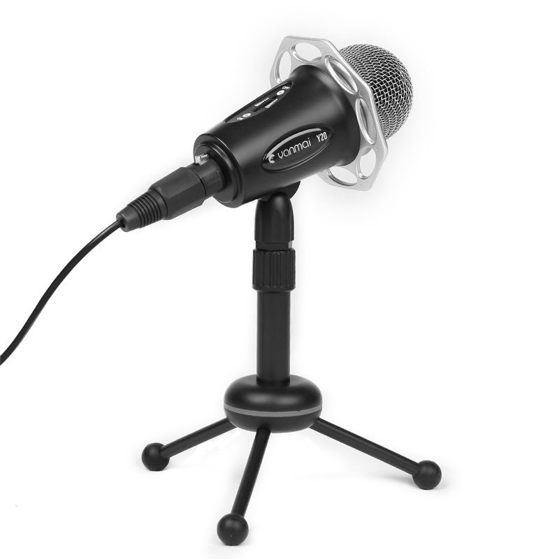Yanmai Y20 Professional Game Condenser Microphone  With Tripod Holder, Cable Length: 1.8m, Compatible With PC And For  Live Broadcast Show, KTV, Etc.(Black)