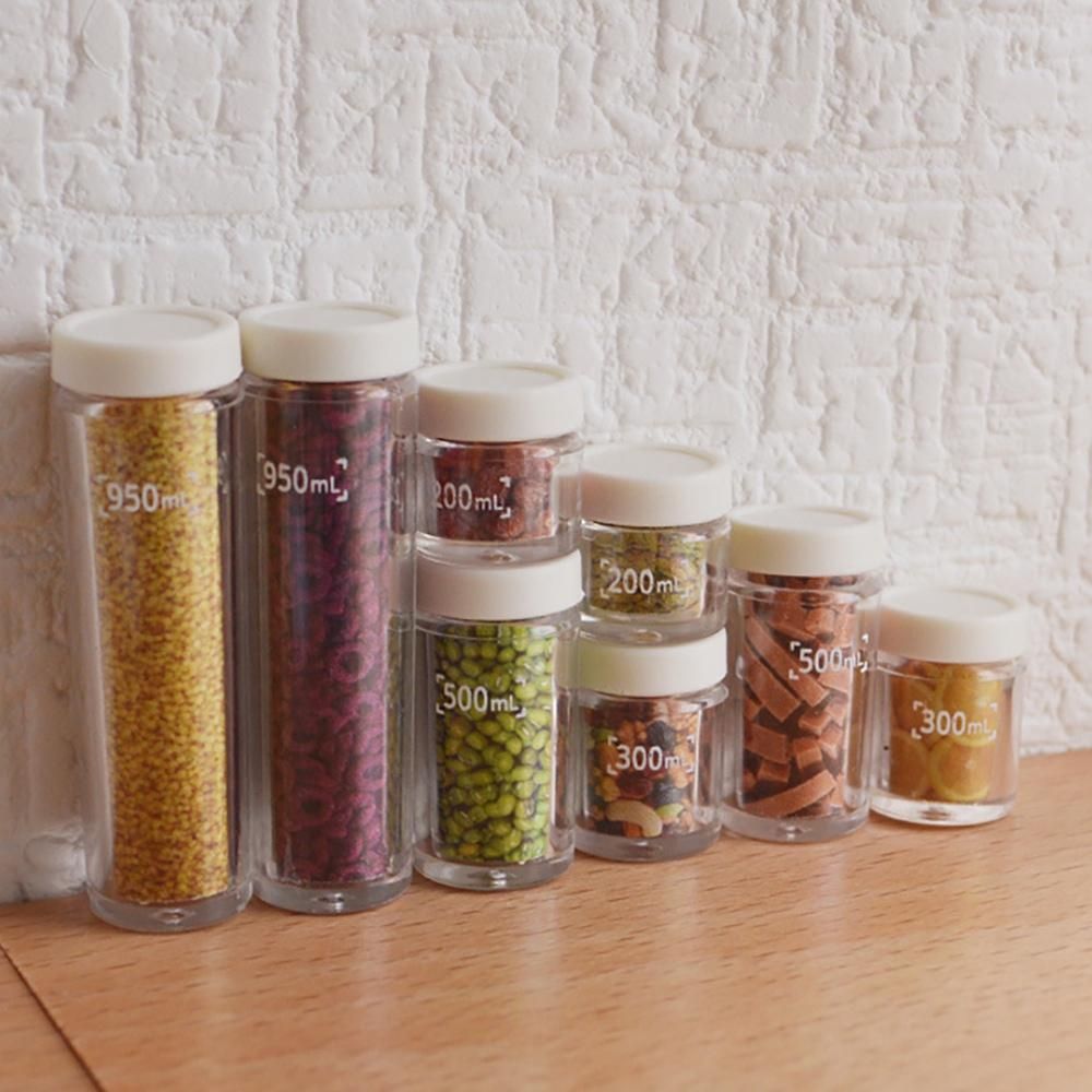 8Pcs 1/12 1/6 Scale Miniature Dollhouse Food Container Mini Storage Can for Blyth Barbies Doll Kitchen Toy Cream Yellow