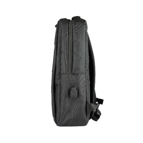 Lifestyle Waterproof Oxford + Pu Backpack Usb-a Port - Black