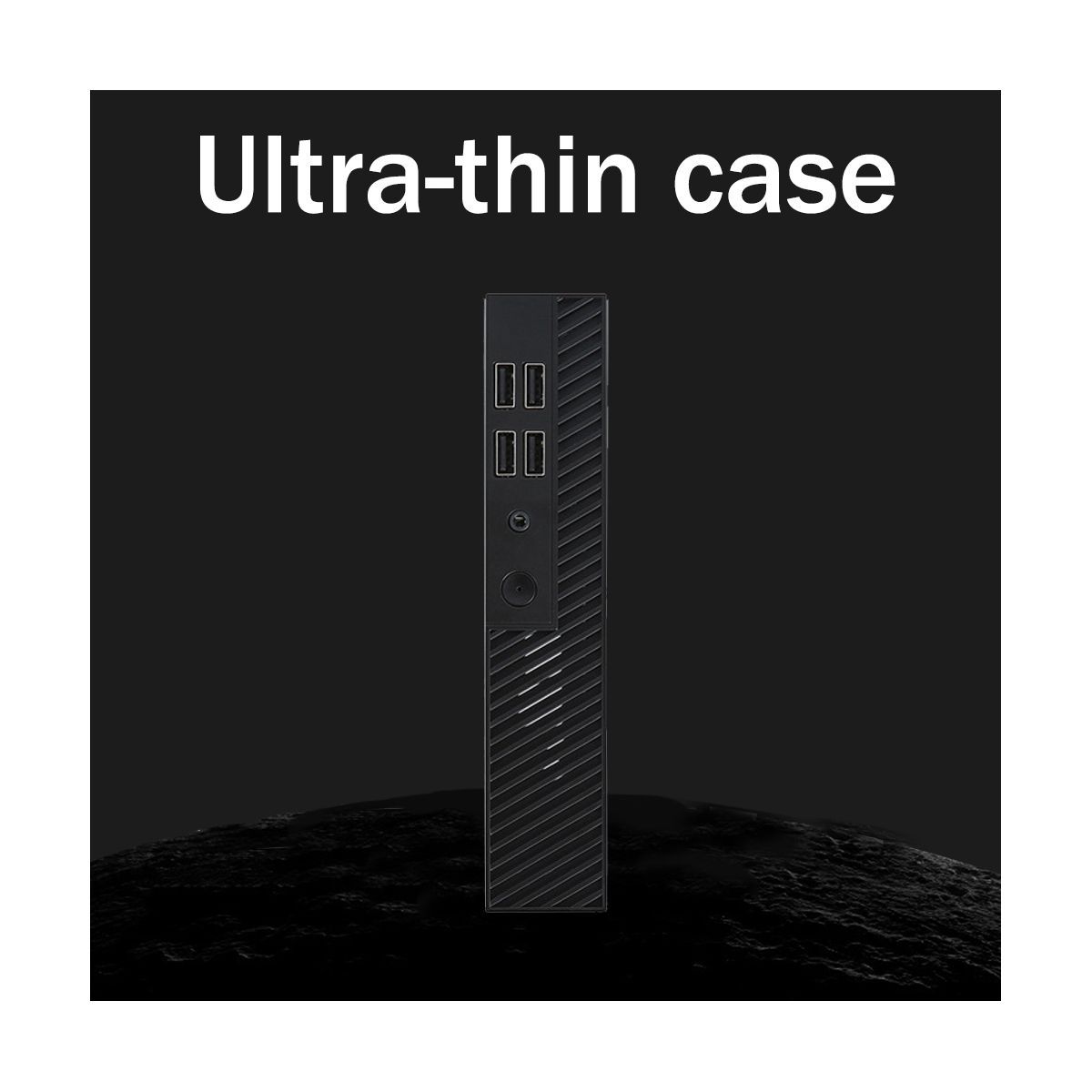 DX01 Mini ITX Desktop Computer Chassis Thin Half Height Computer Chassis USB20 Computer Case with Telescopic Foot