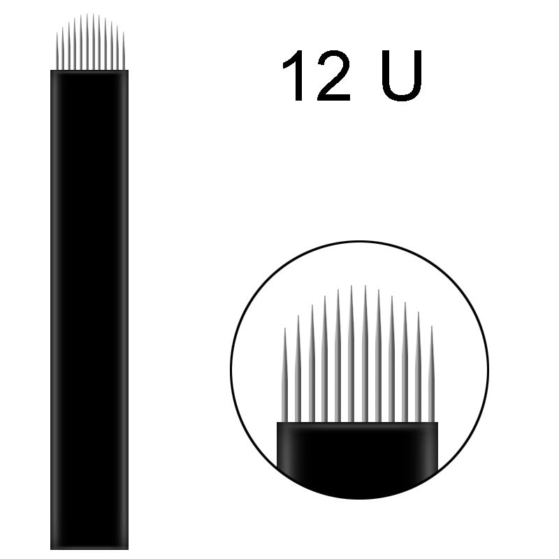Blade Manual Makeup U-Shape Needles Tebori For Eyebrow Nano 0.16mm Tattoo Needle Permanent Microblading 18 Machine Agulhas Pen