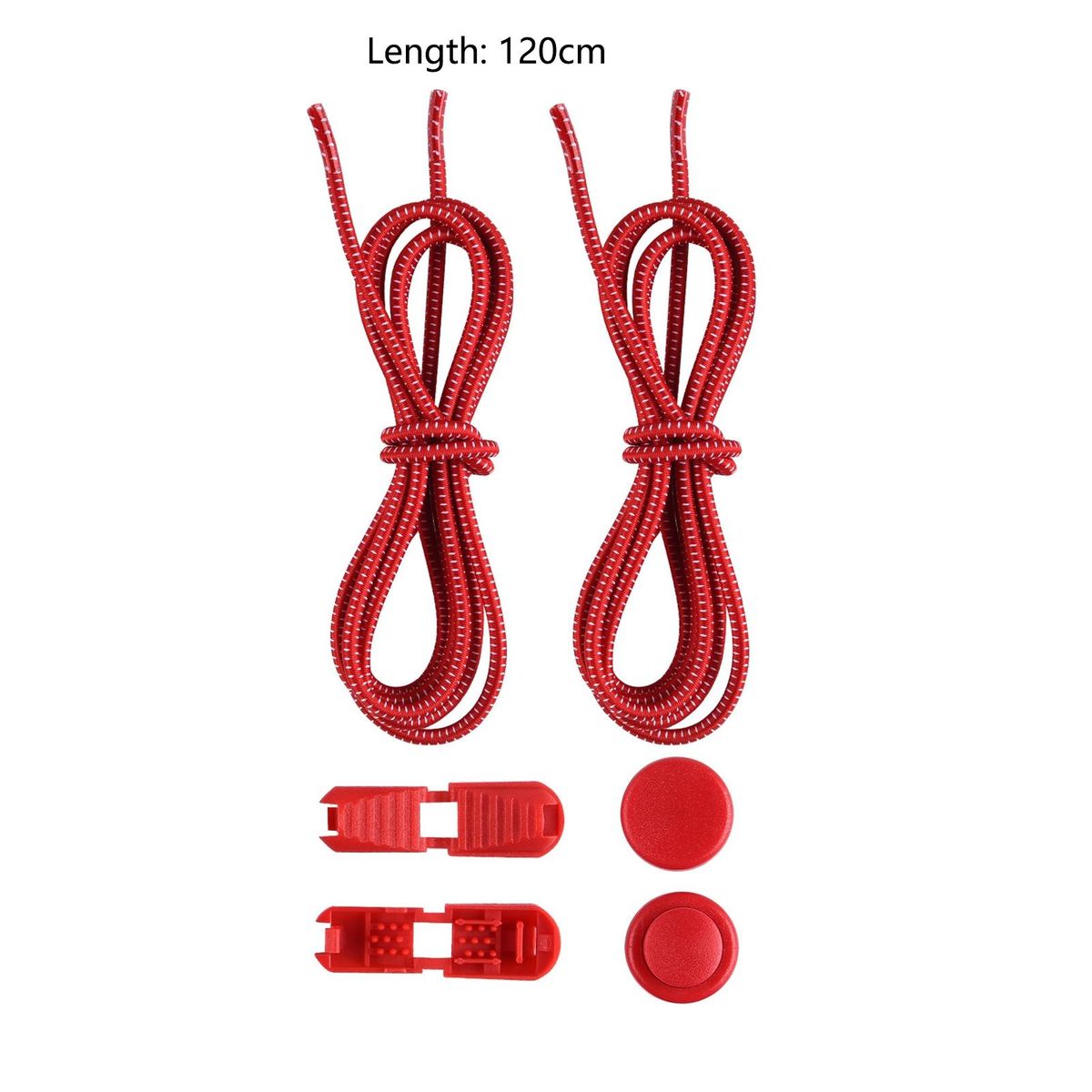1 Set Tieless Shoelaces Elderly Children No Tie Shoes Strings Red