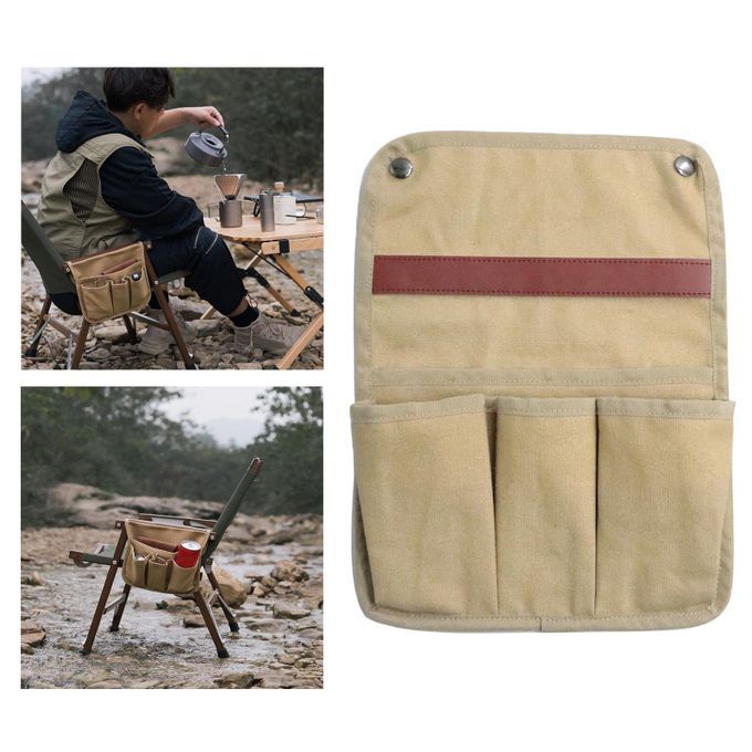 Sofa Chair Arm Rest Pocket Caddy Tray Holder TV Remote Control Khaki