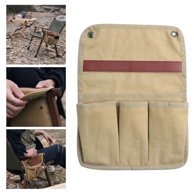 Sofa Chair Arm Rest Pocket Caddy Tray Holder TV Remote Control Khaki