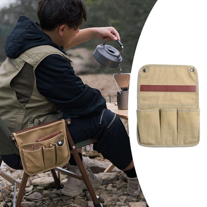 Sofa Chair Arm Rest Pocket Caddy Tray Holder TV Remote Control Khaki