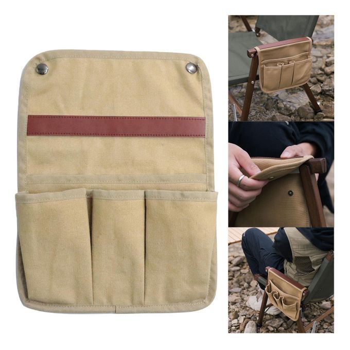 Sofa Chair Arm Rest Pocket Caddy Tray Holder TV Remote Control Khaki