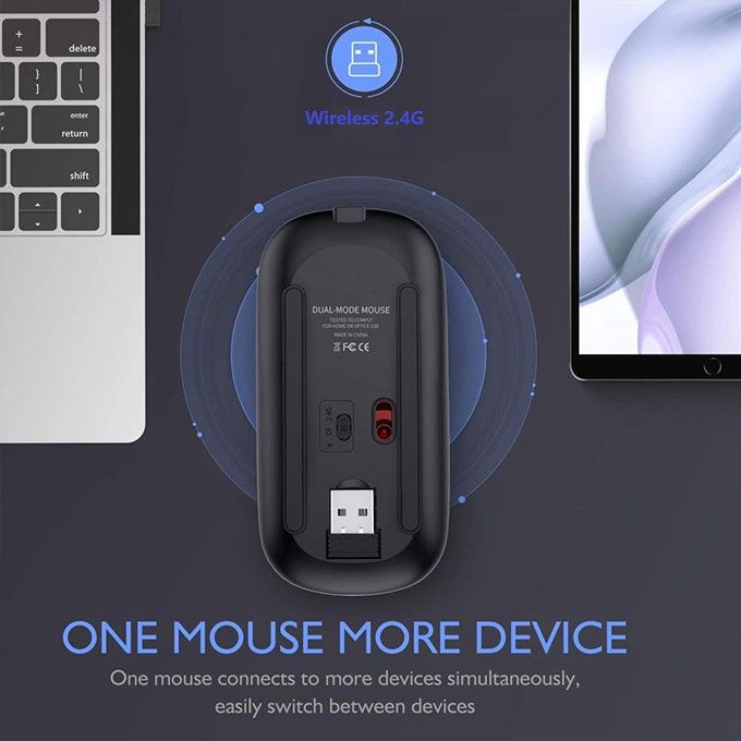 LED 2.4G Rechargeable Wireless Mouse Black