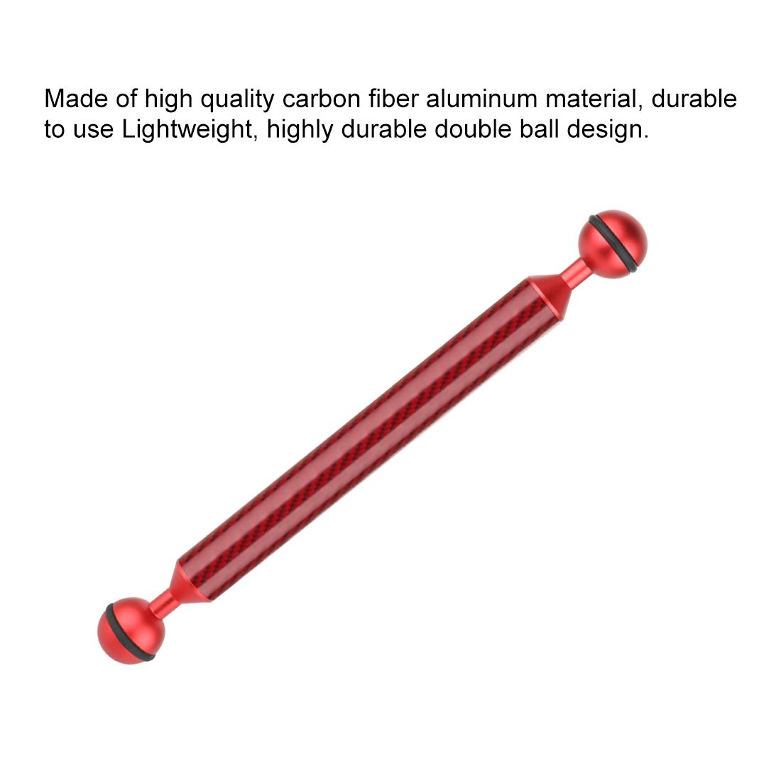 PULUZ  9 Inch 22.8cm Length 20.8mm Diameter Dual Balls Carbon Fiber Floating Arm, Ball Diameter: 25mm(Red)