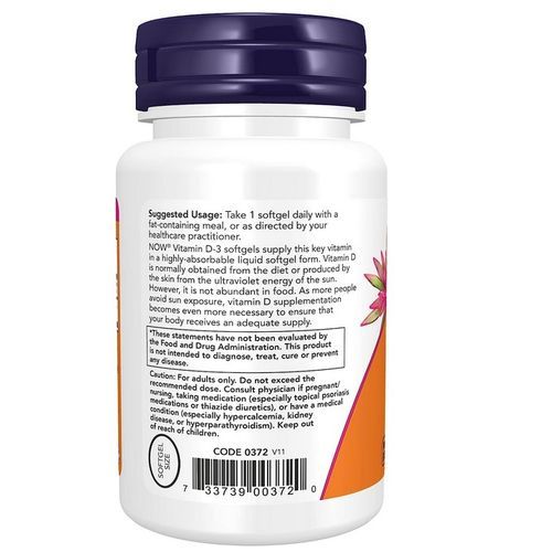 Vitamin D-3 5,000 IU, High Potency, Structural Support 120 Softgels