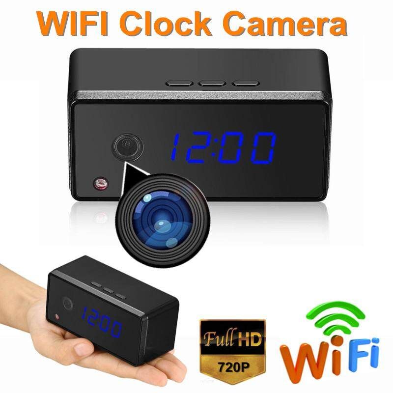 HD 720P Wireless Wifi Hidden Camera Motion Security Alarm Clock DV Recorder Black