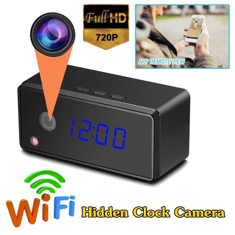 HD 720P Wireless Wifi Hidden Camera Motion Security Alarm Clock DV Recorder Black