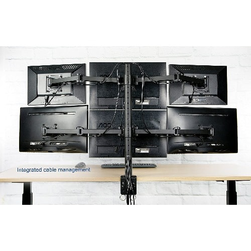 Hex 23" To 32' Monitor, Heavy Duty Adjustable Stand, Holds 6 Screens, Stand-v106a