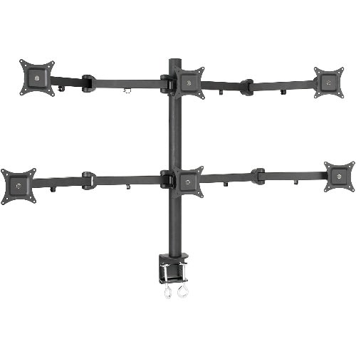 Hex 23" To 32' Monitor, Heavy Duty Adjustable Stand, Holds 6 Screens, Stand-v106a