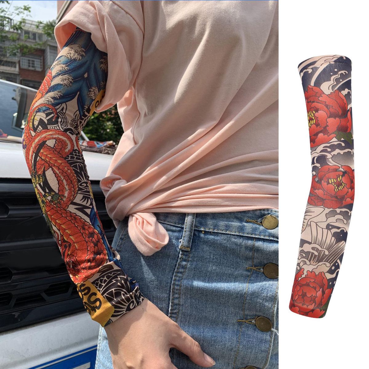 Cooling Arm Sleeves Tattoo Cover Up Camping For Backpacking Cycling R