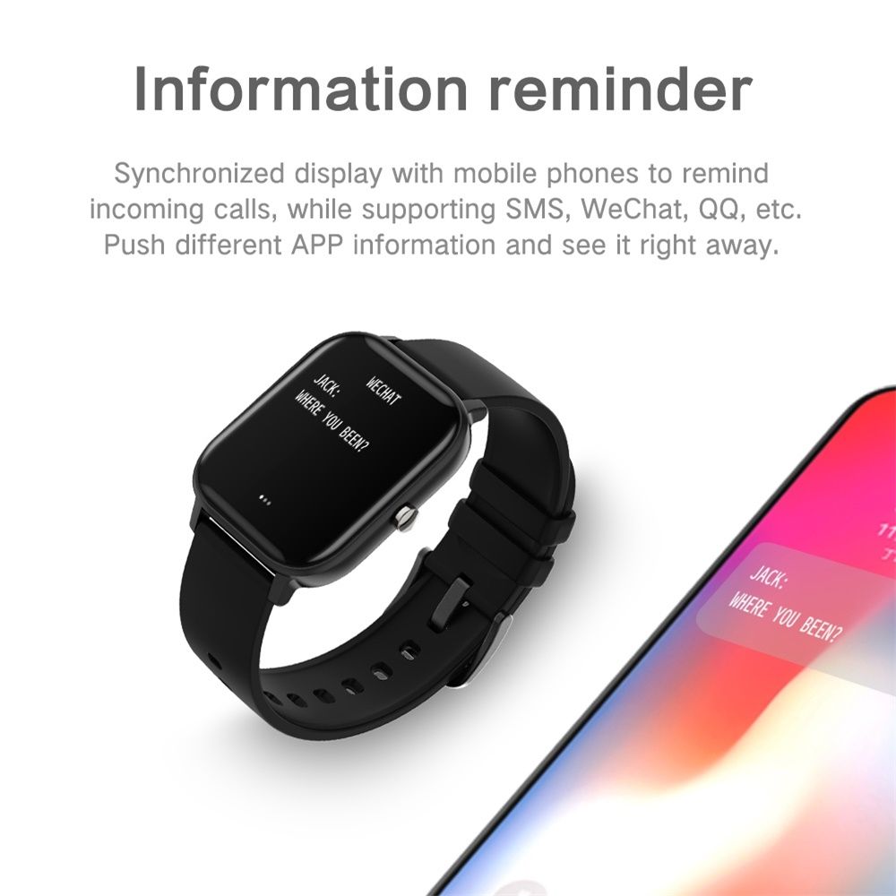 P8 1.4 Inch Color Screen Smart Watch IPX7 Waterproof,Support Call Reminder /Heart Rate Monitoring/Sleep Monitoring/Blood Pressure Monitoring/Blood Oxygen Monitoring(Black)