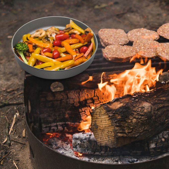 Ultralight Titanium Frypan Outdoor Camping Hiking Picnic