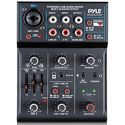 Professional Wireless DJ Audio Mixer  3Channel Bluetooth DJ