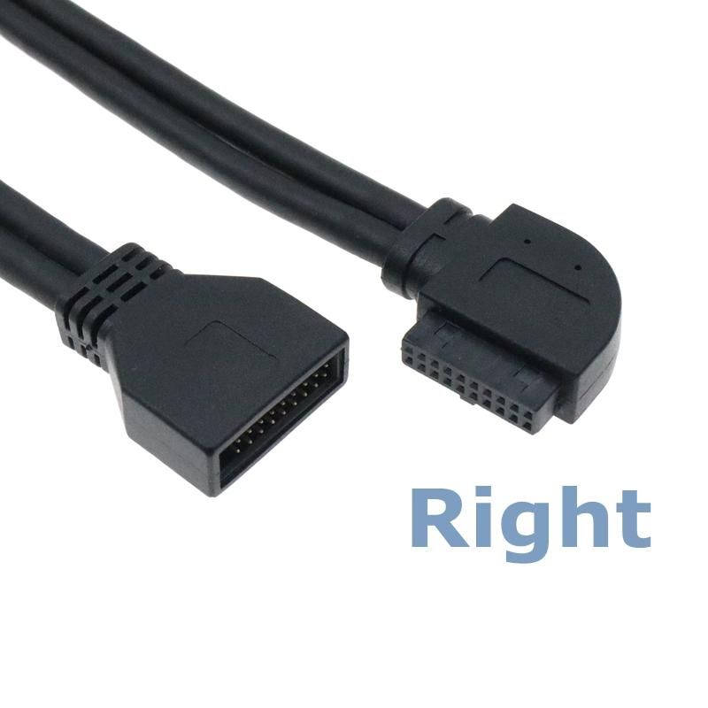 Best Quality Chassis Front Elbow 90 Degree 20P/19Pin Extension Cable Motherboard F-USB3.0 pin IDC Male to Female M/F Data Cable