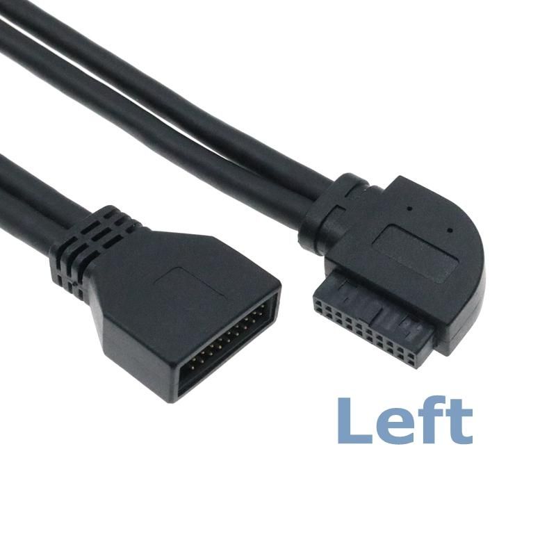 Best Quality Chassis Front Elbow 90 Degree 20P/19Pin Extension Cable Motherboard F-USB3.0 pin IDC Male to Female M/F Data Cable