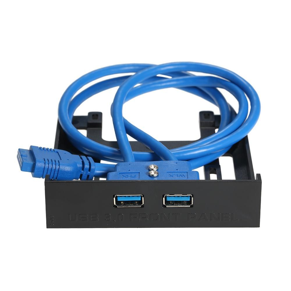 USB 3.0 Front Panel Hub 2 Port Expansion Bay 20 Pin to USB3.0 60cm Bracket Adapter Cable for PC Desktop 2.5