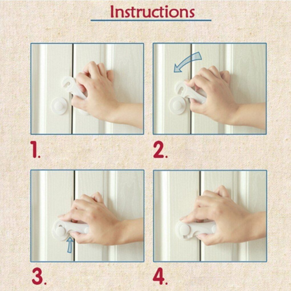 Plastic Baby Safety Lock Door Drawers Wardrobe Toddler Kids Safety Cover Closet Door Latch Solid Color Locks Straps Infant Baby