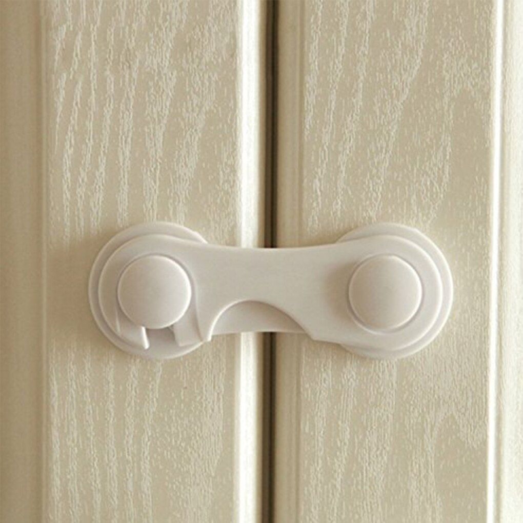 Plastic Baby Safety Lock Door Drawers Wardrobe Toddler Kids Safety Cover Closet Door Latch Solid Color Locks Straps Infant Baby