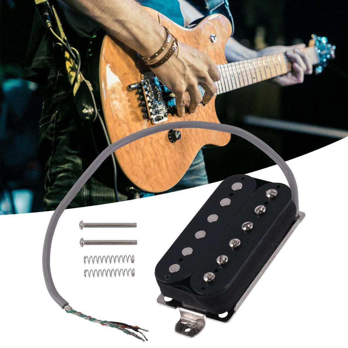 Electric Guitar Humbucker Pickups Bridge Alnico V Black