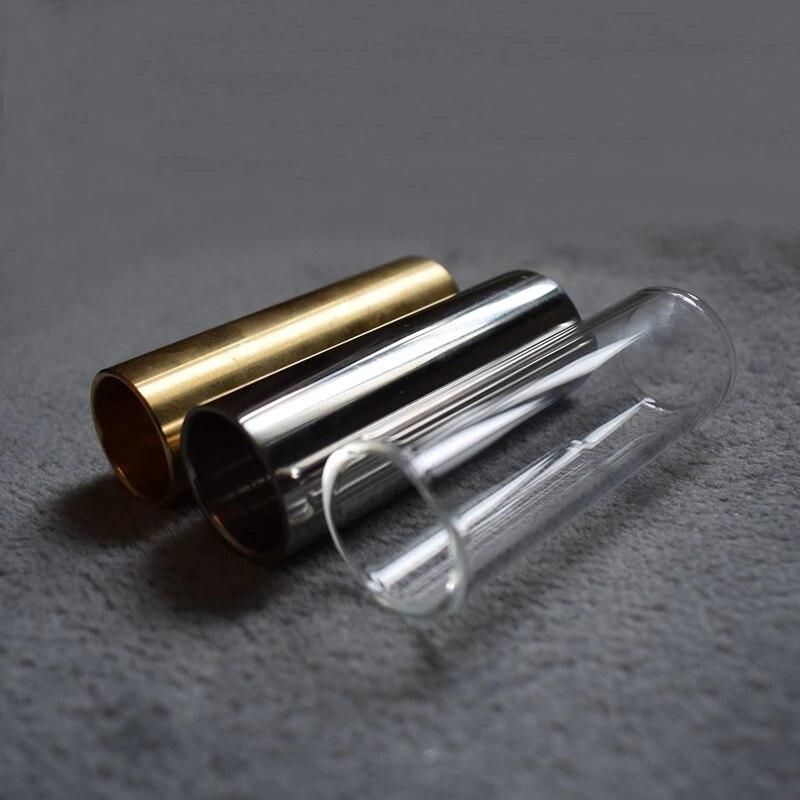 Guitar Slide Set Of 1 Glass Slide, 1 Steel Slide and 1 Brass Guitar Slide, 6 Pcs Guitar Picks and 4 Finger Picks