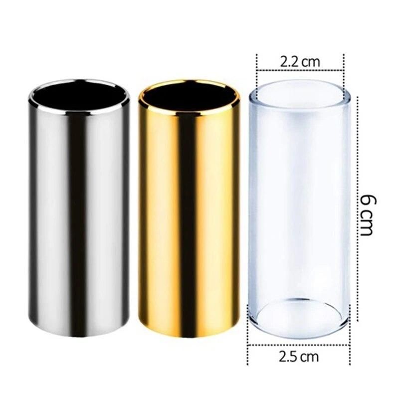 Guitar Slide Set Of 1 Glass Slide, 1 Steel Slide and 1 Brass Guitar Slide, 6 Pcs Guitar Picks and 4 Finger Picks