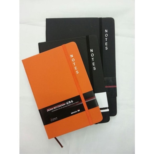 Deshi Notebook - 180 Pages - 24.5cm x 17cm - Set of 3 -Orange and Black