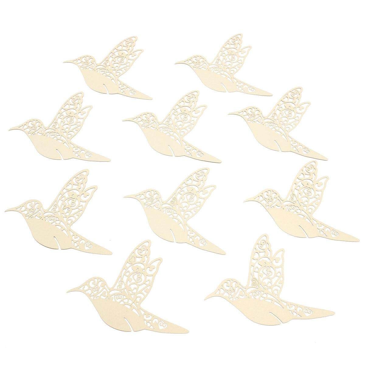 10pcs Flying Bird Invitation Cut Wedding Party Table Name Place Card Decoration Milky White (ivory White)