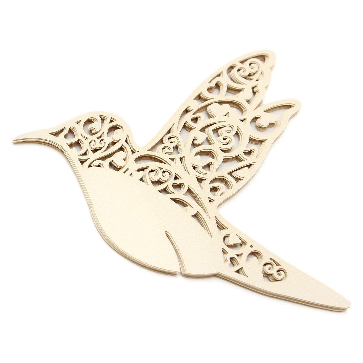 10pcs Flying Bird Invitation Cut Wedding Party Table Name Place Card Decoration Milky White (ivory White)