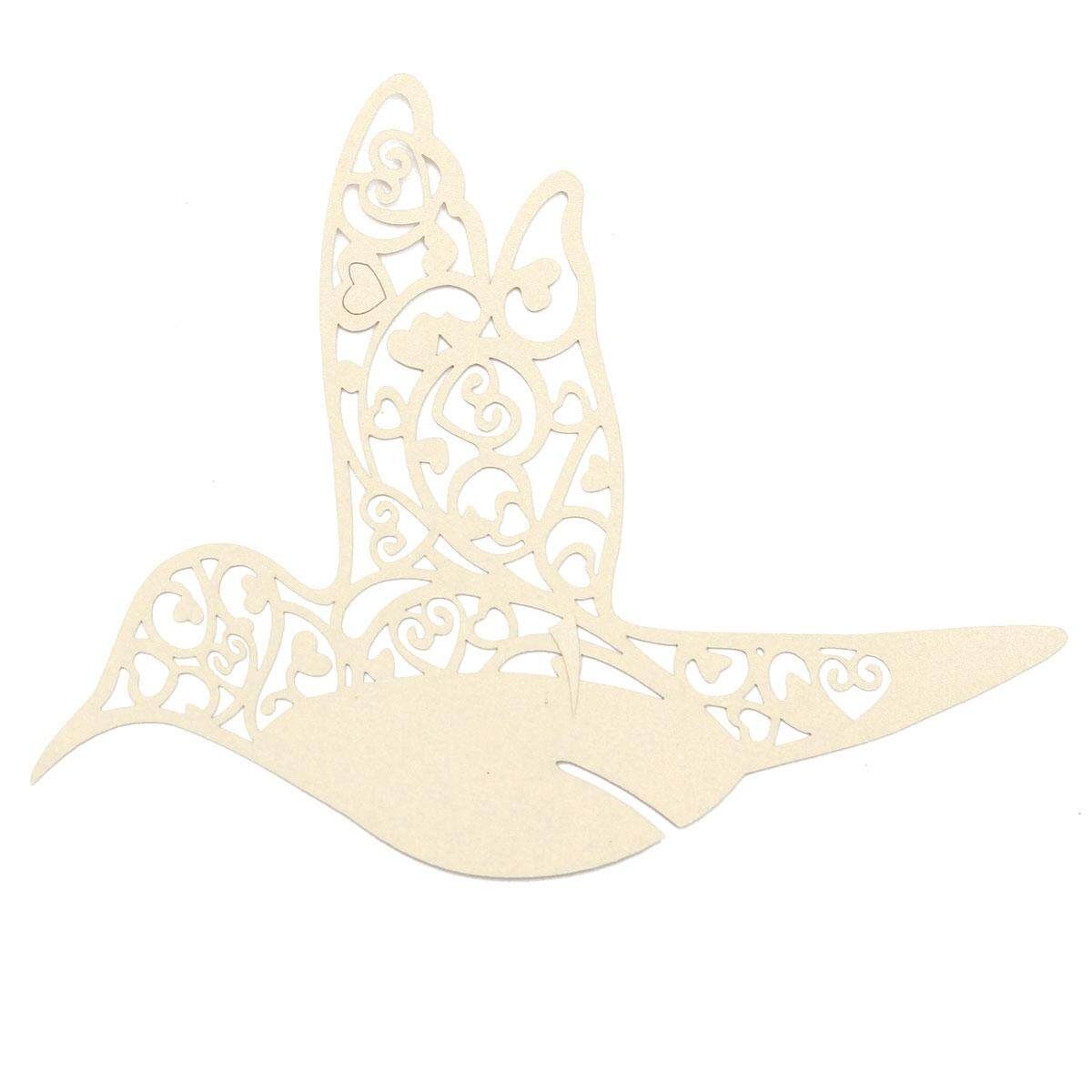 10pcs Flying Bird Invitation Cut Wedding Party Table Name Place Card Decoration Milky White (ivory White)