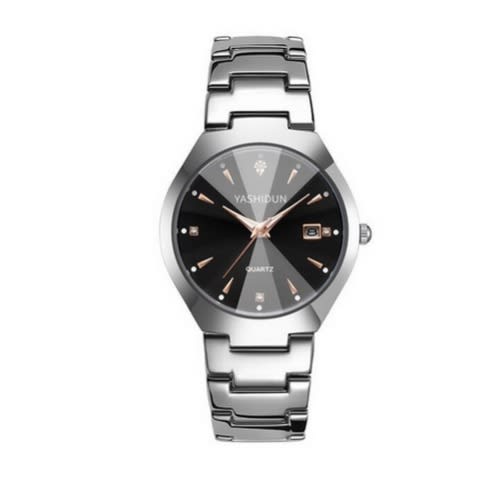 Non Fading Couple's Wristwatch - Black & Silver