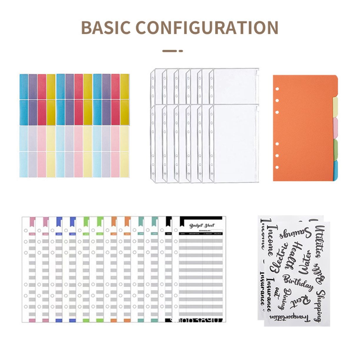 1 Set Budget Notebook Cash Envelopes System Notebook A