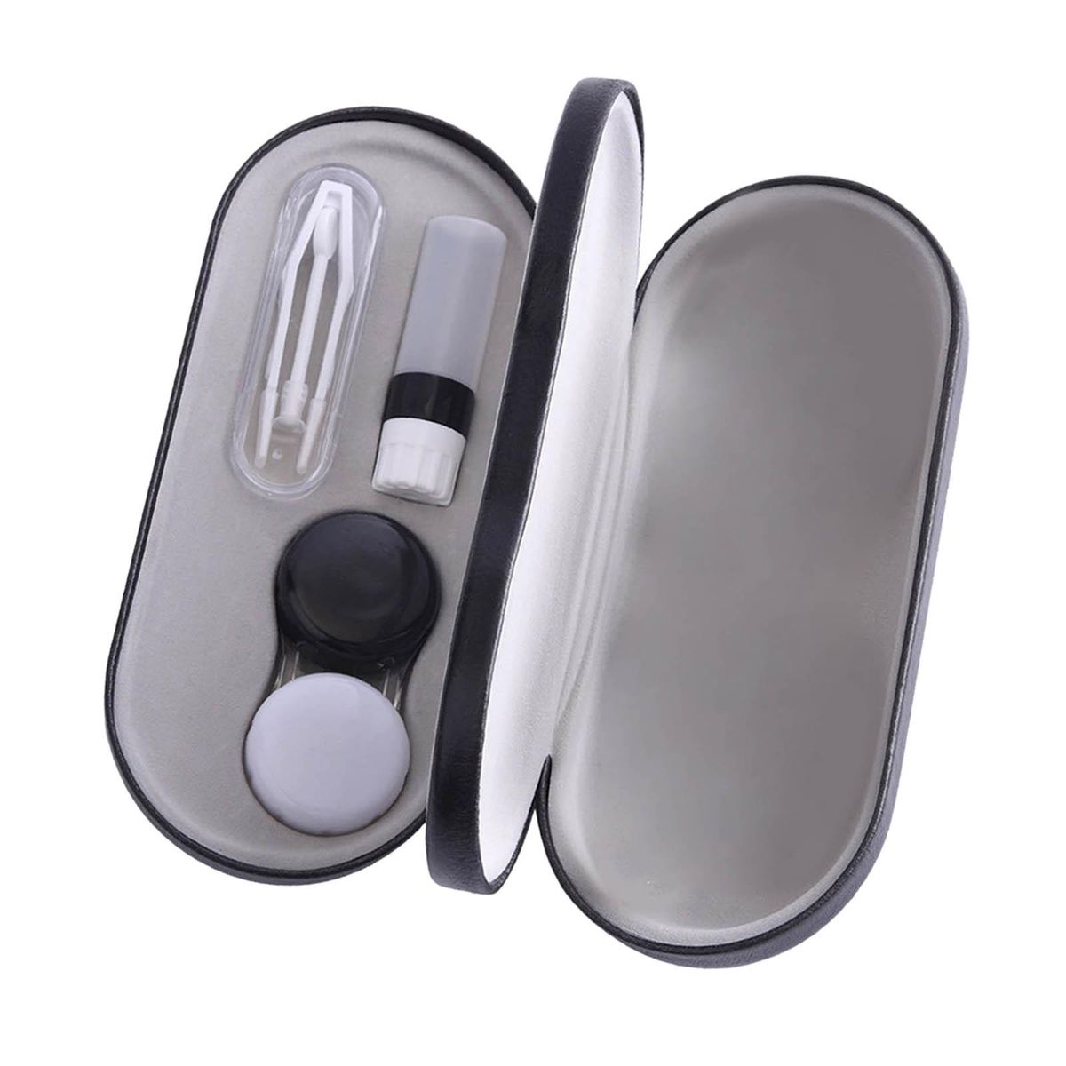 Portable Dual Use Glasses Case For Travel Glasses Black White