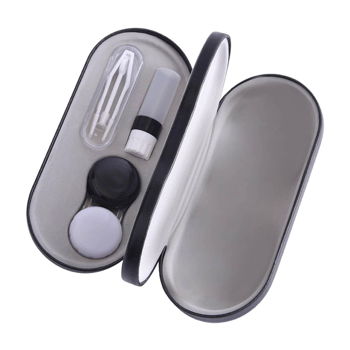 Portable Dual Use Glasses Case For Travel Glasses Black White