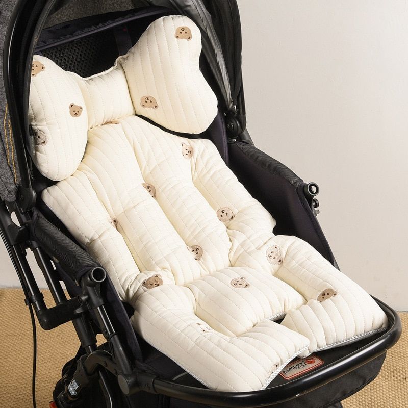 Coussin De Siege De Poussette Pour Bebe, Tapis De Doublure En Coton epais, Respirant, Accessoires De Landau Pour -ne Bear Thick